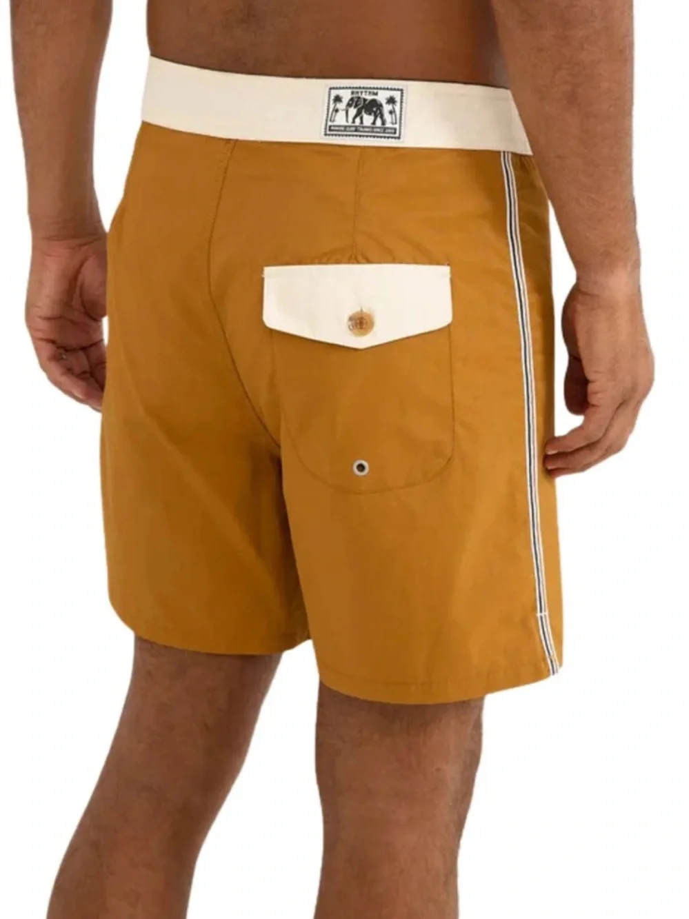Rhythm Men's Heritage Boardshorts Dijon with Cream Waistband Size 28 Beach Surf